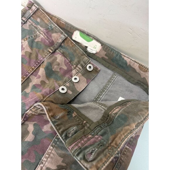 Anthropologie Camo Pants Women's Size 28 30X28 Jefferson Slim Utility Button Fly - Picture 4 of 10